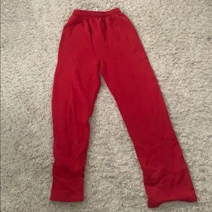 Red sweatpants